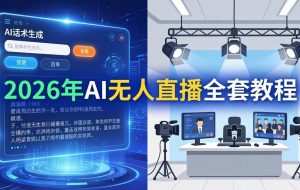 （17953期）2026年AI无人直播全套教程：OBS安装+软件配置+直播间搭建+话术生成+一键开播实操