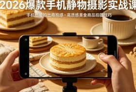 2026爆款手机静物摄影实战课，手机也能拍出商拍感，学会拍出高质感美食商品