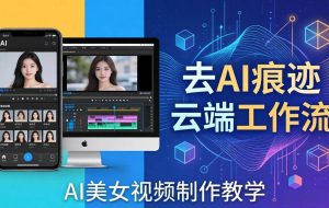 （17928期）AI美女视频制作教学：去AI痕迹，云端工作流出图，手机电脑均可，不需要配置