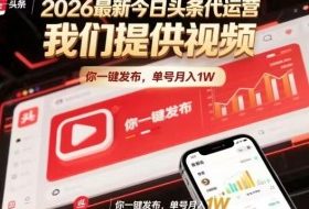 今日头条躺賺模式，你9我1，操作简单，一键发布，单机日入数百，长期合作【揭秘】
