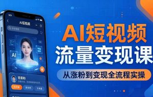 （17939期）AI短视频流量变现课：一部手机玩转数字人克隆+爆款制作，从涨粉到变现全流程实操