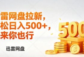 迅雷网盘锐评拉新，轻松日入几张，小白副业首选