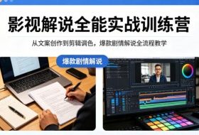 影视解说全能实战训练营：从文案创作到剪辑调色，爆款剧情解说全流程教学