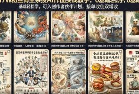 抖音17W粉丝博主亲授AI作图实战教学，0基础轻松学，可入创作者伙伴计划，接单收徒双增收