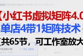 小红书虚拟矩阵4.0技术：单店4带1矩阵（共65节，可工作室放大）