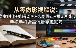 （17972期）从零做影视解说：文案创作+剪辑调色+选剧爆点+推流机制，手把手打造高流量变现账号