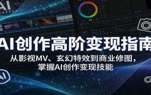 AI创作高阶变现指南：从影视MV、玄幻特效到商业修图，掌握AI创作变现技能