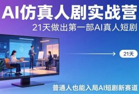 AI仿真人剧实战营，21天做出第一部AI真人短剧，普通人也能入局AI短剧新赛道