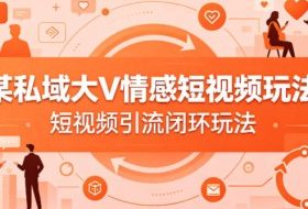 某私域大V情感短视频玩法，短视频引流闭环玩法
