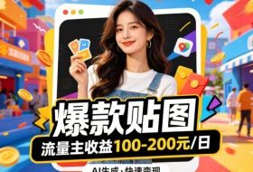 借助AI生成爆款贴图做公众流量主，当日收益100-200
