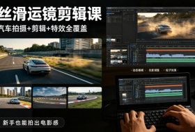 大叔丝滑运镜剪辑课，汽车拍摄+剪辑+特效全覆盖，新手也能拍出电影感