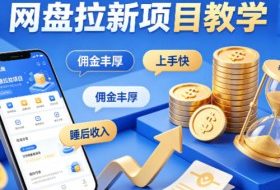 项小推网盘拉新项目教学，佣金丰厚，上手快，每天半小时，打造你的“睡后”收入