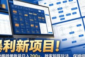 暴利新项目！全自动搬砖单账号日入200+，独家矩阵玩法，保姆级操作【揭秘】