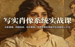 写实肖像系统实战课：光影推理、构图构成、色彩置换，手把手教你掌握写实肖像核心方法