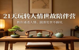 （17968期）21 天玩转人情世故实战课：送礼 + 饭局 + 职场 + 社交全场景，教你高情商处世轻松拓人脉