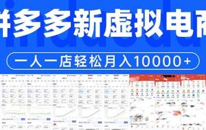（17978期）拼多多虚拟电商一人一店轻松月入10000+