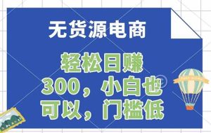 （17983期）无货源电商，一件代发，日赚300，附详细实操教程