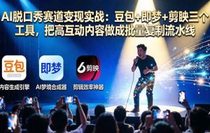 （17990期）AI脱口秀赛道变现实战：豆包+即梦+剪映三个工具，把高互动内容做成批量复制流水线