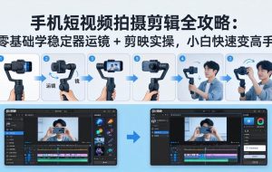 （18003期）手机短视频拍摄剪辑全攻略：零基础学稳定器运镜 + 剪映实操，小白快速变高手