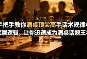 付费文章：手把手教你酒桌顶尖高手话术规律与底层逻辑，让你迅速成为酒桌话题王者(二十年全网独家经验分享)