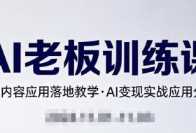 内容AI老板训练课,AI+内容应用落地教学,AI变现的实战应用分享