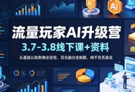 流量玩家AI升级营(3.7-3.8线下课和资料),从基础认知到商业变现、百业融合全拆解,纯干货无废话