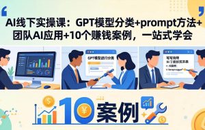 （18017期）AI线下实操课：GPT模型分类+prompt方法+团队AI应用+10个赚钱案例，一站式学会