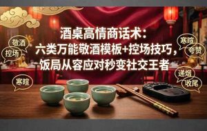 （18020期）付费文章：酒桌高情商话术：六类万能敬酒模板+控场技巧，饭局从容应对秒变社交王者
