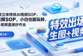 （特效出场）平面变立体特效AI视频SOP，小白也能玩转，生图+视频直接抄作业