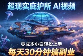 超现实庇护所AI视频项目拆解，零成本小白轻松上手，每天30分钟搞副业