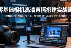 零基础相机高清直播间搭建实战课，小白也能轻松上手，快速搭建出高清专业的直播间