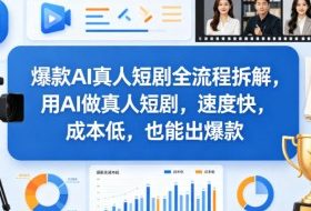 爆款AI真人短剧全流程拆解，用AI做真人短剧，速度快，成本低，也能出爆款