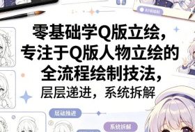 零基础学Q版立绘，专注于Q版人物立绘的全流程绘制技法，层层递进，系统拆解