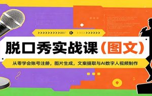 脱口秀实战课(图文):从零学会账号注册,图片生成,文案提取与AI数字人视频制作