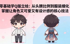 (18036期)零基础学Q版立绘:从头身比例到服装细化,掌握让角色又可爱又有设计感的核心技法