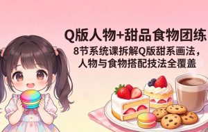 (18037期)Q版人物+甜品食物团练|8节系统课拆解Q版甜系画法,人物与食物搭配技法全覆盖