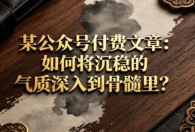 某公众号付费文章：如何将沉稳的气质深入到骨髓里？