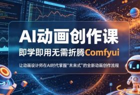 AI动画创作课，即学即用无需折腾Comfyui，让动画设计师在AI时代掌握“未来式”的全新的动画创作流程
