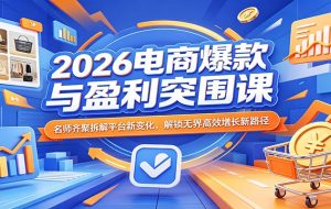 2026电商爆款与盈利突围课：名师齐聚拆解平台新变化，解锁无界高效增长新路径