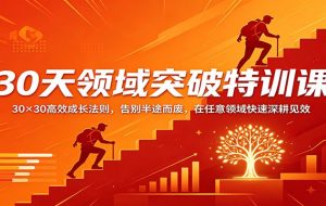 30天领域突破特训课：30×30高效成长法则，告别半途而废，在任意领域快速深耕见效