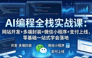 （18049期）AI编程全栈实战课：网站开发+多端封装+微信小程序+支付上线，零基础一站式学会落地