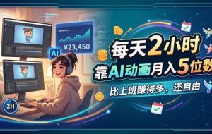 （18051期）每天 2 小时，靠 AI 动画月入 5 位数，比上班赚得多，还自由