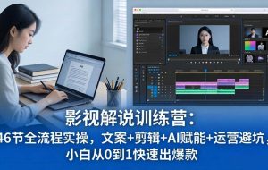 （18053期）影视解说特训营：46节全流程实操，文案+剪辑+AI赋能+运营避坑，小白从0到1快速出爆款