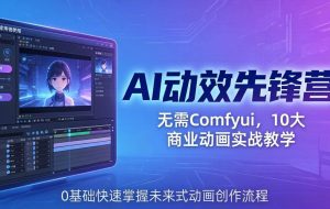 （18077期）AI 动效先锋营：无需Comfyui，10大商业动画实战教学，0基础快速掌握未来式动画创作流程