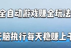全自动游戏賺金玩法，科技操作无需人工手动，无脑执行每天稳入上千【揭秘】