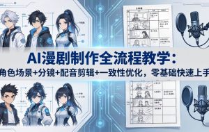 （18090期）AI漫剧制作全流程教学：角色场景+分镜+配音剪辑+一致性优化，零基础快速上手