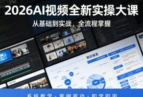 2026AI视频全新实操大课，从基础到实战，全流程掌握，系统教学·案例驱动·即学即用