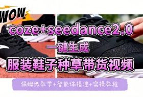 coze+即梦seedance2.0一键生成服装鞋子带货种草视频！全流程保姆级教学