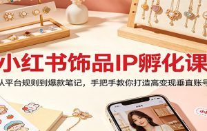 小红书饰品IP孵化课：从平台规则到爆款笔记，手把手教你打造高变现垂直账号