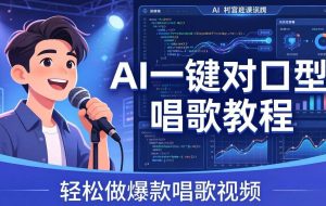 （18118期） AI一键对口型唱歌教程：零基础也能学，素材准备+模型训练+音色转换，轻松做爆款唱歌视频